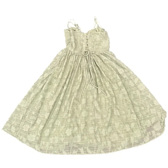 Jessica Simpson Corset Dress, Light Sage Green Textured, Lined,spaghetti strap - Picture 4 of 11